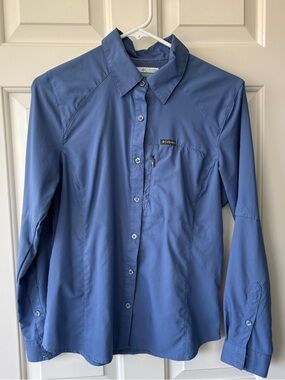 Columbia Men's Blue Long Sleeve Button-Down Outdoor Shirt